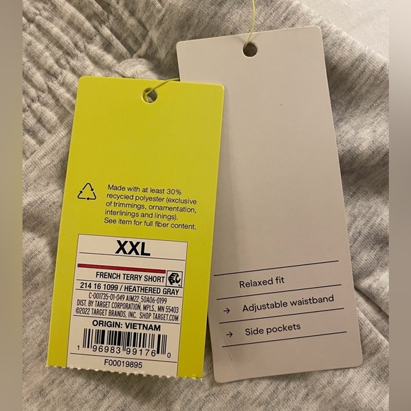 All In Motion High Rise French Terry Shorts Plus Size XXL Gray - Picture 11 of 13